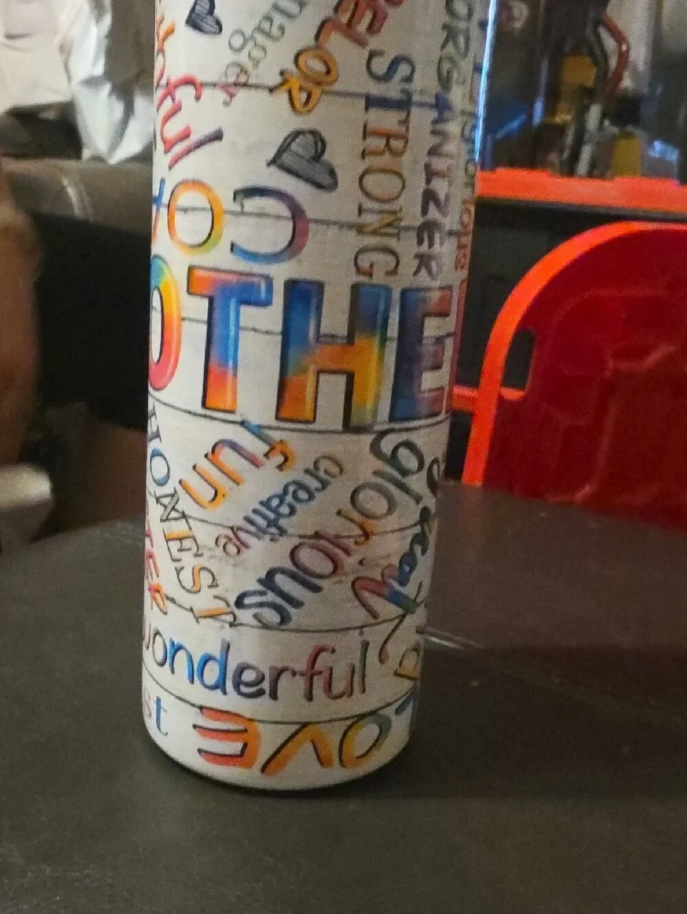 NaNa White Multicolor 'MOTHER' Insulated Tumbler